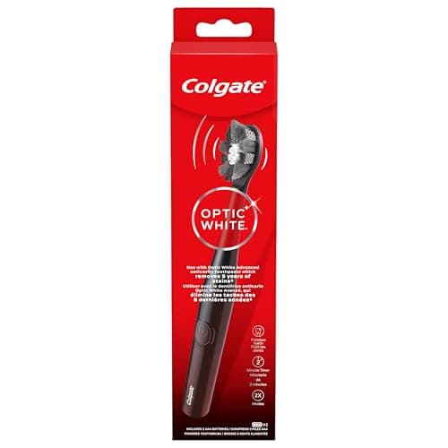 Colgate Optic White Pro-Series Whitening Battery Operated Electric Toothbrush with Timer, Soft, Black 5
