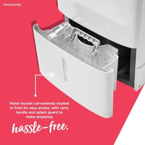 Frigidaire 22 Pint Dehumidifier. 1,500 Square Foot Coverage. Ideal for Small Rooms. 1.7 Gallon Bucket Capacity. Continuous Drain Option 9