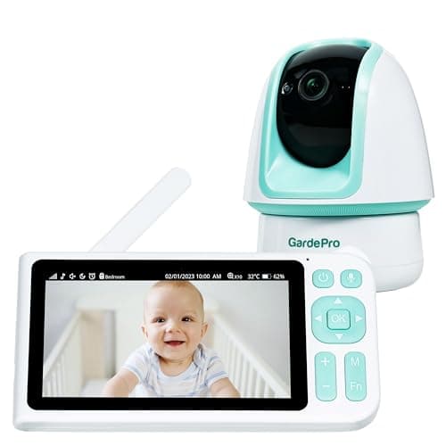 GardePro Video Baby Monitor with 3000ft Long Range, 5” Display, 1080p FHD Camera, 2-Way Audio, No WiFi, Super Clear Night Vision, 5000mAh Battery, Pan Tilt Zoom, Lullabies