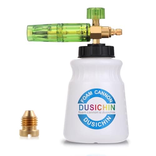 DUSICHIN Foam Cannon for Pressure Washer Wide Neck Car Wash Snow Soap Dispenser for Car Washing with 1/4 Inch Quick Connector, Additional 1.04 mm Orifice Nozzle DUS2601