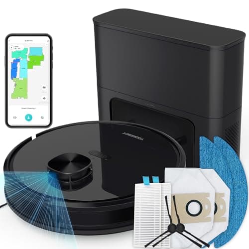 TOQEEBOT Robot Vacuum Cleaner with Mop Self Emptying;「70 Days* Hands-Free 」2.5L Self Emptying Station,Lidar Navigation WiFi/App/Alexa,Carpet Boost,4in1Robotic for Pet Hair Hard,Floor,Carpet