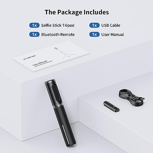 ATUMTEK Selfie Stick Tripod, 3-in-1 Extendable Aluminum Phone Tripod with Detachable Bluetooth Remote, Compatible with iPhone 17/16/15/14/13/12/11/11 Pro/XS Max/XR and Samsung Smartphones, Black 9