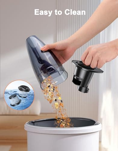 Otemly Handheld Vacuum Cordless Rechargeable 9KPA - [2H Fast Charging Dock] Portable Car Vacuum Cleaner High Power Suction with LED Light, 2 HEPA Filters, Dust Busters Wet Dry for Home/Car/Office/Pet 6