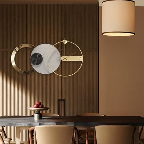 PSYCHE GOD Mid Century Modern Large Silent Wall Clock Non Ticking for Living Room, 47"X25" Giant Decorative Round Black Clock for Wall, Big Unique Metal Fancy Clock Wall Decor for Bedroom Entryway 6