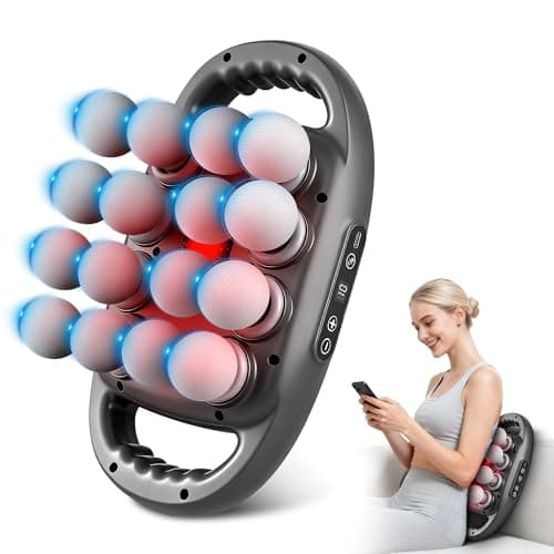 Kocuno 16-Head Massage Gun Set, Deep Tissue Massager with 9 Modes & Levels, Muscle Massager Pain Relief, Percussion Massage Gun for Back/Shoulders/Legs/Waists (Black, 16-Head)