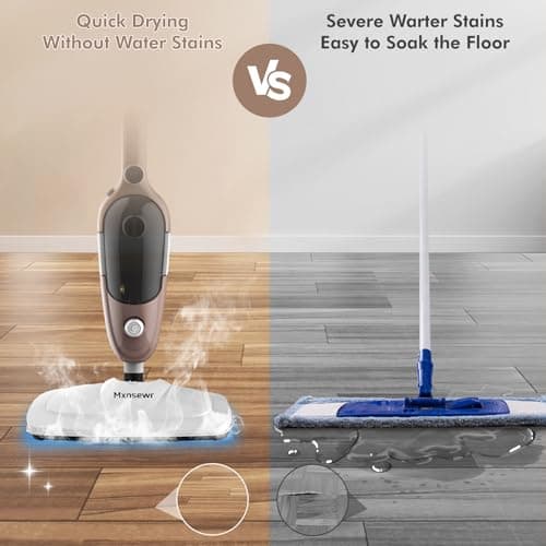 Steam Mop - All-in-one Powerful Handheld Steam Cleaner Detachable Floor Steamer with 11 Accessories, MultiPurpose Steamer for Hardwood Floors, Clothes,Windows,Tiles,Carpet, Whole Home Use, Rose Gold 6