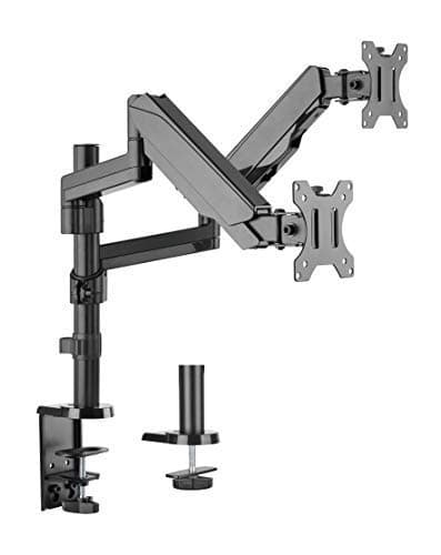 TechOrbits Triple/Double/Single Monitor Mount Stand - Computer Screen Desk Gas Spring Arm (Dual Monitor - Black) 8