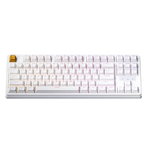 Keychron KJ4 Wireless Mechanical Keyboard - 80% Layout Super Red Switch, QMK RGB Backlit, 2.4G/Bluetooth/USB-C, Cherry PBT Shine-Through Keycaps, 3750mAh Battery, Mac/Win/Linux Compatible - White