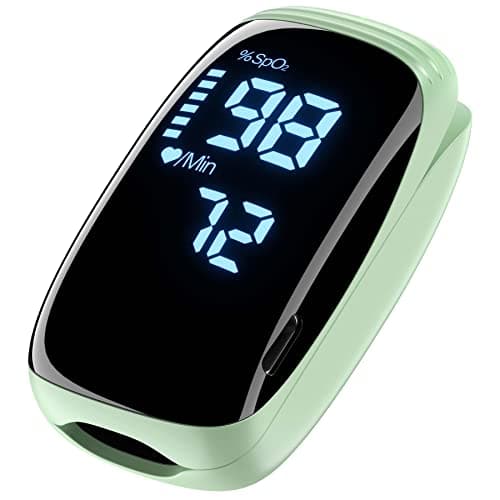 Finger Pulse Oximeter, Fingertip Blood Oxygen Saturation with Pulse Monitor Rechargeable, Accurate Spo2 Reading for Home, Outdoor Sports，Green 8
