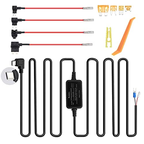 Rove r3 Dash cam hardwire kit with 4 Fuse Tap Cable Mini, ACS, ATO, Micro2 Add A Circuit Fuse Holders, Low Voltage Protection for Vantrue N4, N2S, X4S Dash Cam 12V 24V to 5V Power Cord