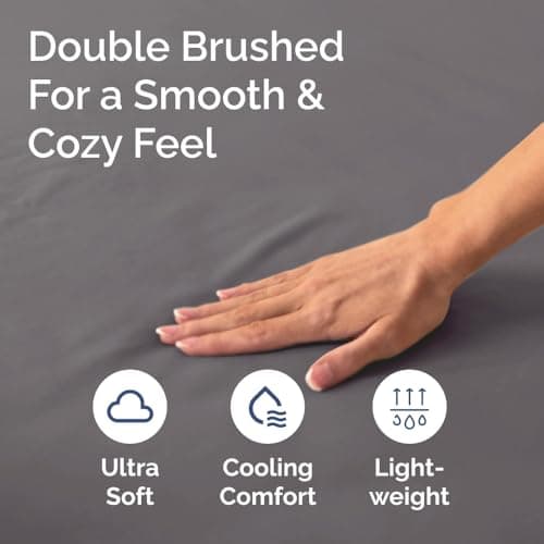 Twin Fitted Bed Sheet - Bottom Single Fitted Sheet Only - Ultra-Soft Hotel Luxury Bedding w/ 8-16 Inch Deep Pockets - Breathable, Cooling & Wrinkle Free - Easy-Fit, Fade & Shrink Resistant - Dark Grey 5