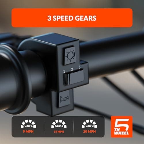 5TH WHEEL EB20 Electric Bike with 25 Miles PAS Range, Peak 650W Motor & 20 MPH, 3 Speed Modes & 14" Tires, Mini Foldable Electric Bikes for Adult with Adjustable Seat, Commuting E Bikes with Key 9