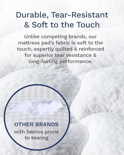 ViscoSoft Twin XL Fiberfill Pillow Top Mattress Topper Pad - Soft Overstuffed Premium Support - Extra Long Quilted Temperature Smart Viscose from Bamboo - Deep 18" Pocket for Secured Fit 6