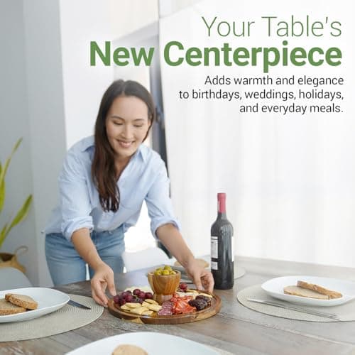 Linda’s Essentials Acacia Wood Cake Stand with Lid (Acrylic) 12 Inch Round Cake Holder Stand with 5 Bonus Cake Sheets, 2-in-1 Wooden Cake Stand with Dome & Charcuterie Board for Cheese, Cake Plate 8