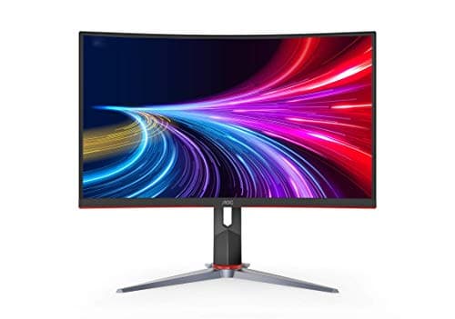 AOC C27G2Z 27" Curved Frameless Ultra-Fast Gaming Monitor, FHD 1080p, 0.5ms 240Hz, FreeSync, HDMI/DP/VGA, Height Adjustable, 3-Year Zero Dead Pixel Guarantee, Black, 27" FHD Curved (Renewed)