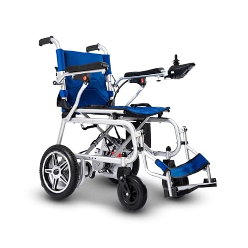 Burch Bike Artemis Pro Lightweight Foldable Electric Wheelchairs for Seniors - 2x250W Power Wheelchair - Travel/User Friendly Electric Wheelchairs for Seniors, Long Range Electric Wheelchair (Blue)