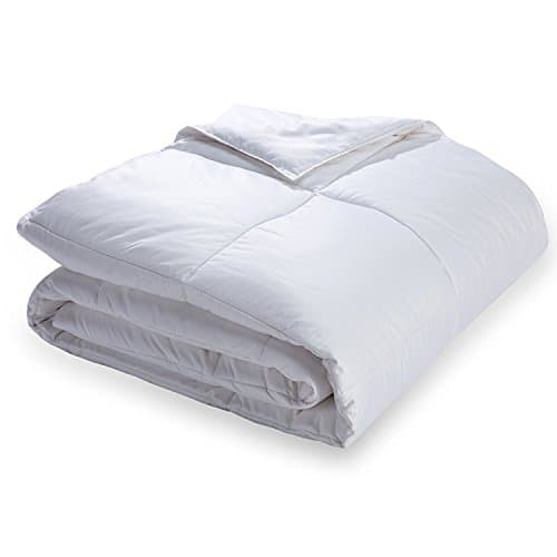 Cottonpure Sustainable Cotton Filled Medium Warmth Breathable Hypoallergenic Comforter, White, Full/Queen