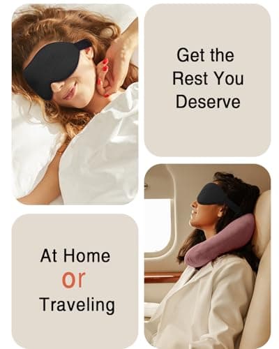 MABAO Sleep Mask for Side Sleeper, Eye Mask for Sleeping Women Men, 3D Contoured Cup No Eye Pressure 100% Light Blocking Sleeping Mask with Adjustable Strap Night Blindfold Flight, Travel, Nap, Black 7