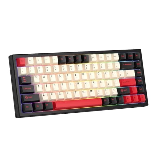 KEYCOOL 75% Wireless Gaming Keyboard RGB Triple Mode Hot Swappable Mechanical Keyboard PBT Keys Gasket Creamy Custom Keyboard Quiet White Switch for Win/MAC