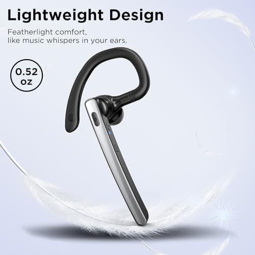 TERUNSOUl Bluetooth Headset V5.3, Wireless Bluetooth Earpiece with 600mAh Charging Case, 110H Playtime, Hands Free Headset for Cell Phone and Computer with Built-in Microphone for Work Trucker Office 9