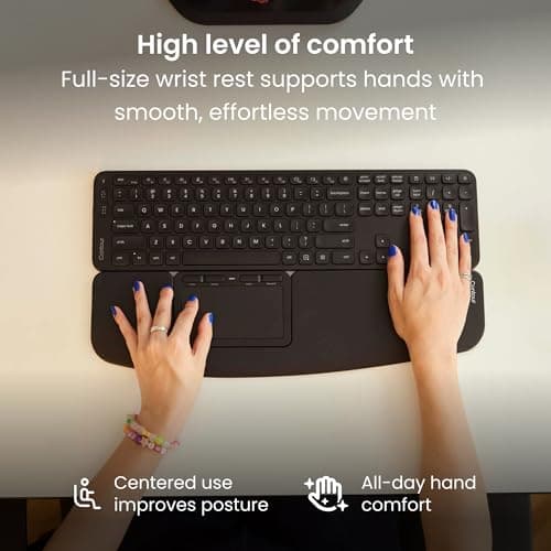 Contour Touch: Wireless Bluetooth Ergonomic Touchpad for Windows 10 & 11, Multi Touch & High Precision Glass Trackpad, Click Anywhere, 4 Programmable Shortcut Keys, Full Size Wrist Rest 8