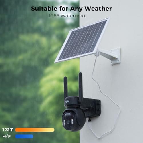 Hiseeu 4G LTE Cellular Security Camera Solar Powered, No WiFi Security Camera Wireless Outdoor, PIR Motion, 2 Way Talk, 360° PTZ, 2K Color Night Vision, 64G SD & SIM Card Included 7