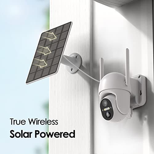 ELYSOO 4G LTE Cellular Security Cameras, Solar Powered No WiFi Security Camera Outdoor with 360° View, 2K Color Night Vision, Includes SIM Card(Support Verizon/AT&T/T-Mobile) - White 5