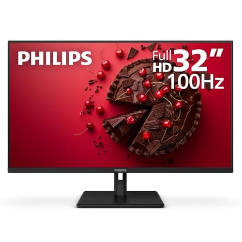 Philips 32E1N1100L 32"' Frameless Monitor, FHD 1920 x 1080, VA Panel, Adaptive-Sync 100Hz, VESA, 4Yr Advance Replacement Warranty, Black