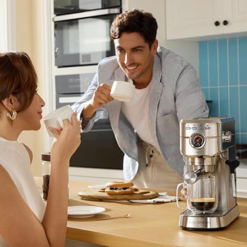 CASABREWS 5418 PRO Espresso Machine 20 Bar, Upgraded Espresso Maker with Powerful Steam Milk Frother, Stainless Steel Coffee Machine with Fast Heating System for Cappuccino, Latte, Silver 8