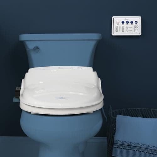 Bio Bidet BB1000 Warm Water Bidet Seat, Air Dryer, Heated Seat with Slow Close Lid, Remote Control, Elongated 11