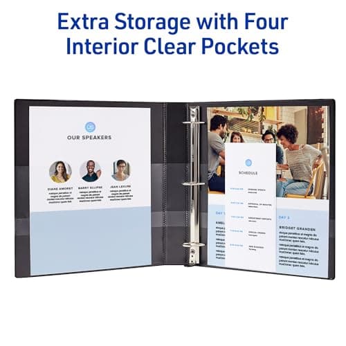 Avery Heavy-Duty View 3 Ring Binder, 1" One Touch EZD Rings, 275-Sheet Capacity, 1.4 Inch Wide Spine, Great for Home, School Supplies, Office, or Organization Needs, 1 White Binder (79199) 6