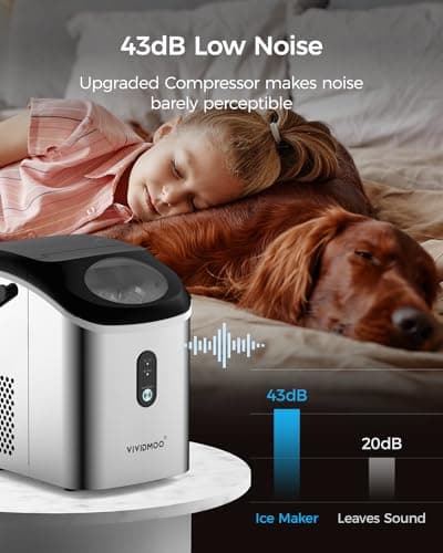 Ice Makers Countertop Nugget Ice Cubes, Portable Ice Maker, Self Cleaning Pebble Ice Machine, 33lbs/24h, Lower Noise, Small Sonic Ice Maker for Home, Kitchen, Office,Like-New 5