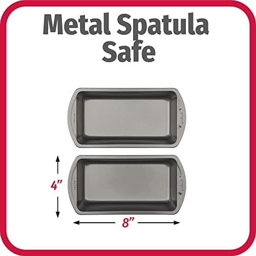GoodCook Nonstick Loaf Pan 8 x 4-Inch Heavy-Duty Steel Bakeware with Easy-Clean Non-Stick Coating, Oven & Dishwasher Safe Pan for Meatloaf Breads Lasagnas Casseroles & More, Set of 2, Gray 5