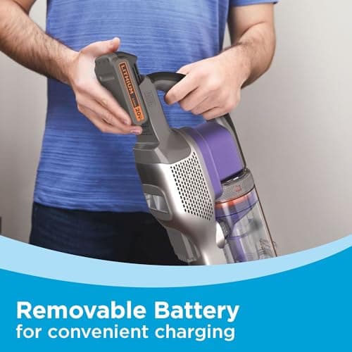 BLACK+DECKER Pet Hair Vacuum, Cordless Vacuum Cleaner Pet Hair, Up to 55 Minutes of Runtime, Interchangeable Floorhead, Maximum Suction, Multi-Surface, Light Weight, Powerseries Extreme (BSV2020P) 7