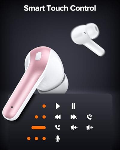 TAGRY Bluetooth Headphones True Wireless Earbuds 60H Playback LED Power Display Earphones with Wireless Charging Case IPX5 Waterproof in-Ear Ear buds with Mic for TV Smart Phone Laptop Computer Sports 7