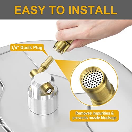 EVEAGE 16.5'' Pressure Washer Surface Cleaner, Power Washer Surface Cleaner with 2 Extension Wand, Stainless Steel Housing Power Washer Accessories with 2 Replacement Nozzles, 4000 PSI,EP001 5