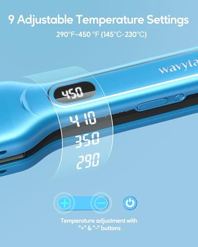 Wavytalk Hair Straightener, 1.7 Inch Wide Vent Sesh Titanium Wet to Dry Flat Iron, Straightener for Damp or Dry Hair (Blue) 6