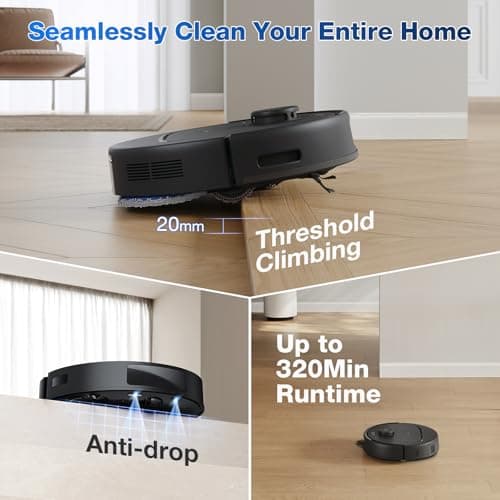 ECOVACS DEEBOT N30 Omni Robot Vacuum and Mop, 10000Pa Suction, TruEdge Adaptive Edge Mopping, ZeroTangle 2.0 Technology, Hot Air-Drying, Self-Emptying, Auto-Lift Mopping, Obstacle Avoidance 8