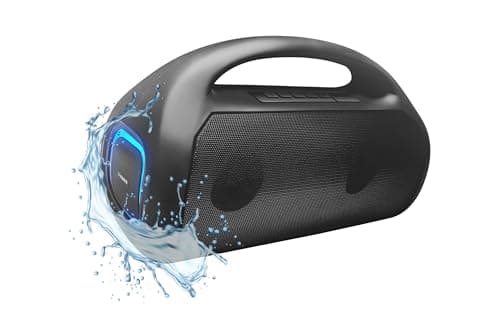 Fisher Portable Bluetooth Speakers - Portable Wireless Speaker with 20W Peak Power, HD Sound, RGB Lights, IPX4 Water Resistant, TWS Pairing, FM Radio, BT 5.3, 5H Playtime, Use Anywhere