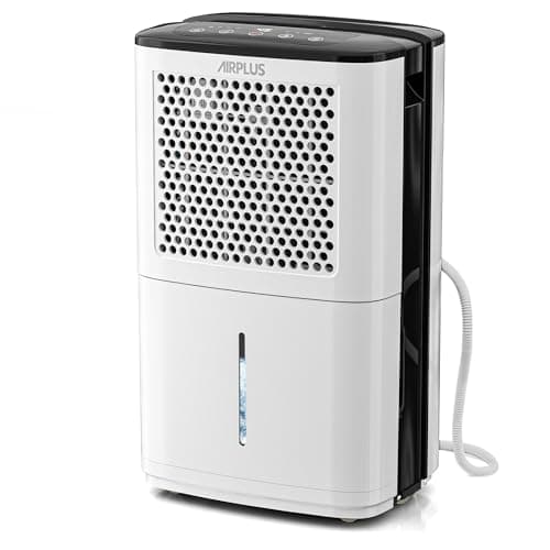 AIRPLUS 5,000 Sq.Ft Max 80 Pint Dehumidifier for home,Dehumidifier for Basements with Drain Hose and 4 Modes Operation Auto Shut-off,Humidity control,24H Timer,Silent