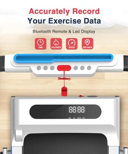 REDLIRO 2-in-1 Folding Treadmill - Under Desk Treadmill Compact Fold Up Walking Pad, Portable for Small Space with Remote Control, LED Display for Home & Office Use 6