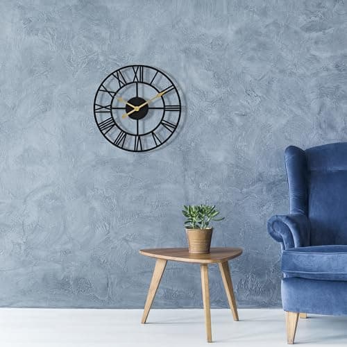 Sorbus Large Wall Clock for Living Room Decor - 12 inch Big Wall Clock Decorative - Battery Operated - Roman Numeral Analog Large Clock for Bedroom, Room, Home, Kitchen, Office, Wall Decor (Black) 6