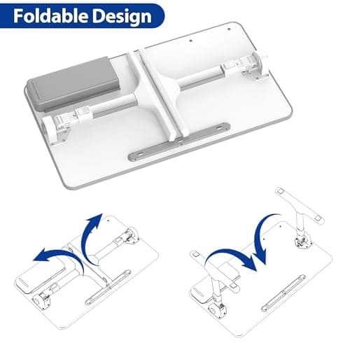 Besign LT05 Adjustable Laptop Table, Lap Desk, Portable Standing Bed Desk, Foldable Sofa Breakfast Tray, Notebook Computer Stand for Reading and Writing, Medium Size, White 6