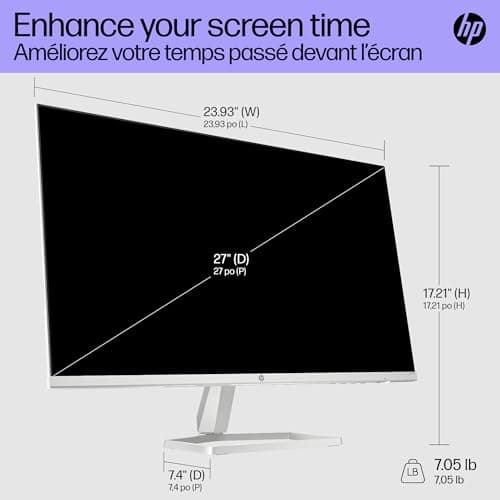 HP Series 5 27 inch FHD Monitor, Full HD Display (1920 x 1080), IPS Panel, 99% sRGB, 1500:1 Contrast Ratio, 300 nits, Eye Ease with Eyesafe Certification, 527sw (2024) 5