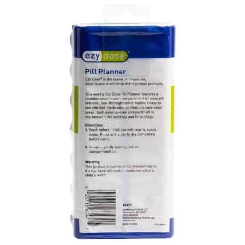 EZY DOSE Weekly (7-Day) AM/PM Daily Pill Case, Medicine Planner, Vitamim, Fish Oil, Supplements Organizer Container, Large Compartments, 2 Times a Day, Blue and Purple Lids, BPA Free 5