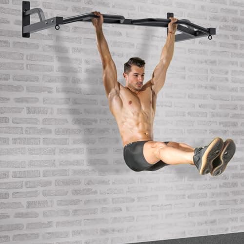 Kipika 48" Ceiling Mounted Pull Up Bar, Heavy Duty Multi-Grip Chin Up Bar,Mounted Pullup Bar, Adjustable Height, Pull Up Bands for Chin Ups & Body Stretching, Ideal for Home Gym and Strength Training (48" Wall Mounted Pull Up Bar) 6