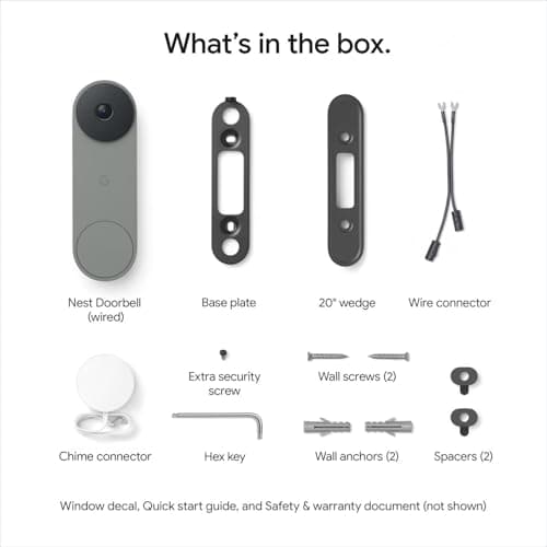 Google Nest Doorbell (Wired, 3rd Gen) - 2K Video and Gemini, Live View, Night Vision, 2-Way Audio - Works with Google Home - 2025 Model - Hazel 14