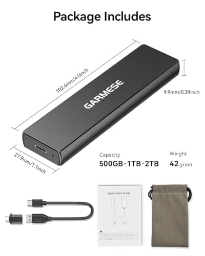 GARMESE 1TB External SSD - Up to 1000MB/s Read Speed USB 3.2 Gen 2 Portable SSD, External Solid State Drives with Type-C Cable for PC Mac Game Console 6