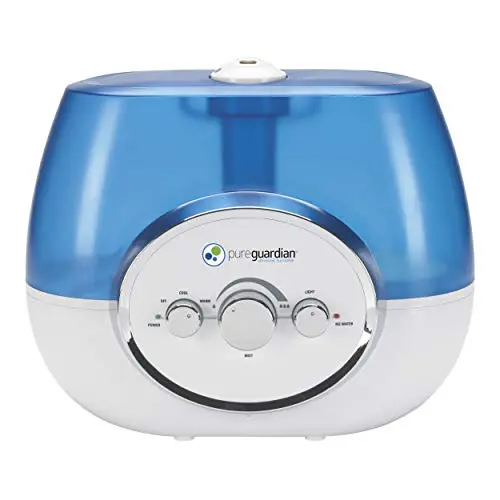 PureGuardian H1510 Ultrasonic Warm and Cool Mist Humidifier for Bedrooms, Quiet, Filter-Free, 11L Output Up to 100 Hr Run Time, 1.5 Gal Treated Tank Surface Resists Mold, Pure Guardian Room Humidifier