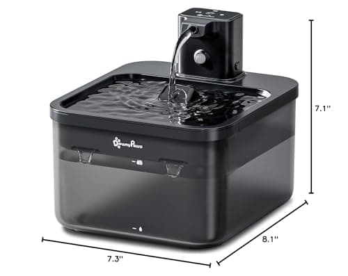 DownyPaws Cat Water Fountain Cordless, 84oz/2.5L Fursink Wireless Pet Water Fountains for Cats Indoor, Battery Operated Cat Drinking Fountain with Motion Sensor, Ultra Quiet Pump, BPA-Free, Black 10